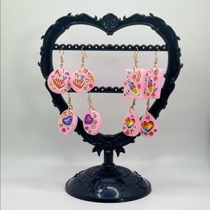 Handmade Resin Lisa Frank Inspired Dangly Earrings